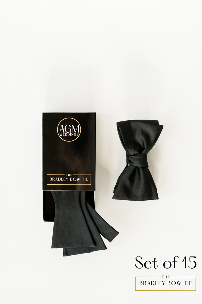 Set of 15 Bradley Bow Tie | 100% Satin | 15 Bow Ties for Wedding