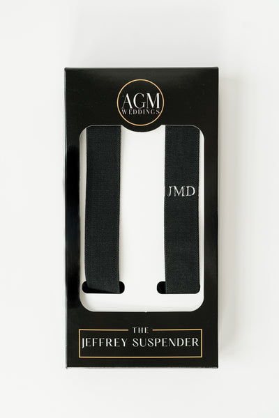 gift box with monogram suspender