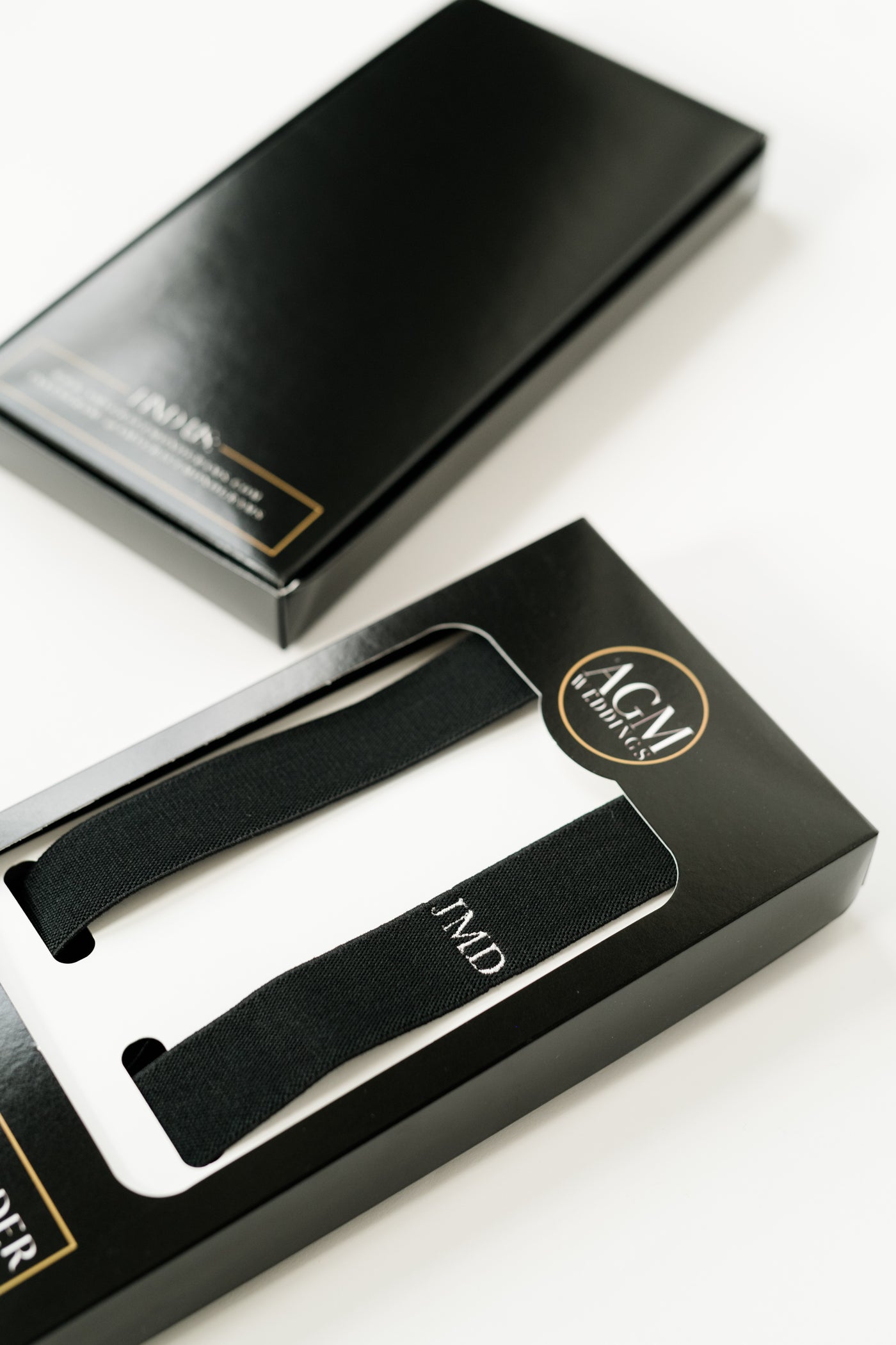 black gift box for monogram suspender