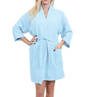 Light Blue Monogram Elizabeth Robe