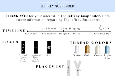 Set of 10 Monogram Jeffrey Suspenders