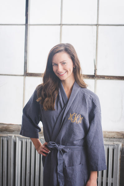 Charcoal Monogram Elizabeth Robe